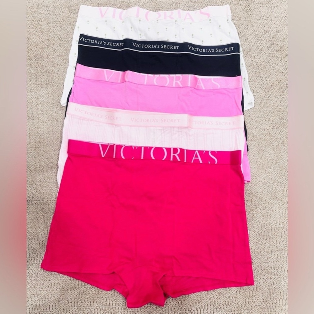 Victoria's Secret Pink & Black high- waist Boyshorts 5-Pack size XXL